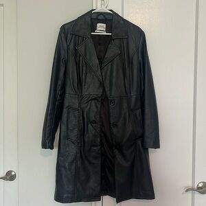 Urban outfitters faux leather trench